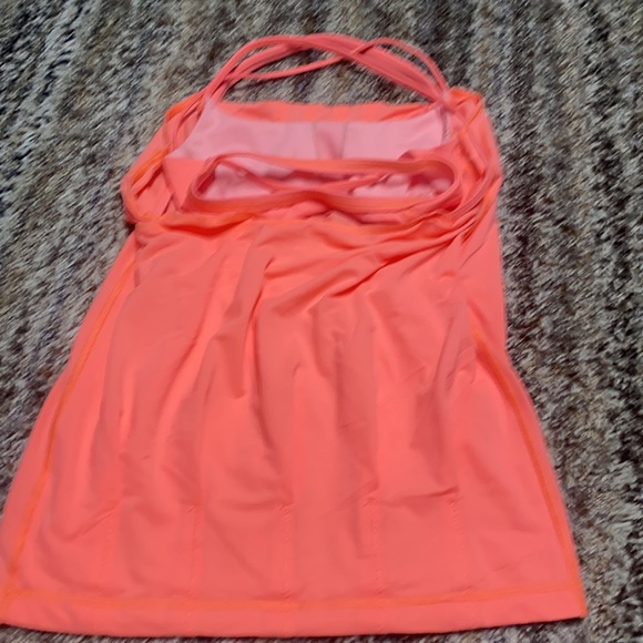 Lululemon Flow and Go Strappy Built In Bra Tank Pop Orange - Picture 4 of 7